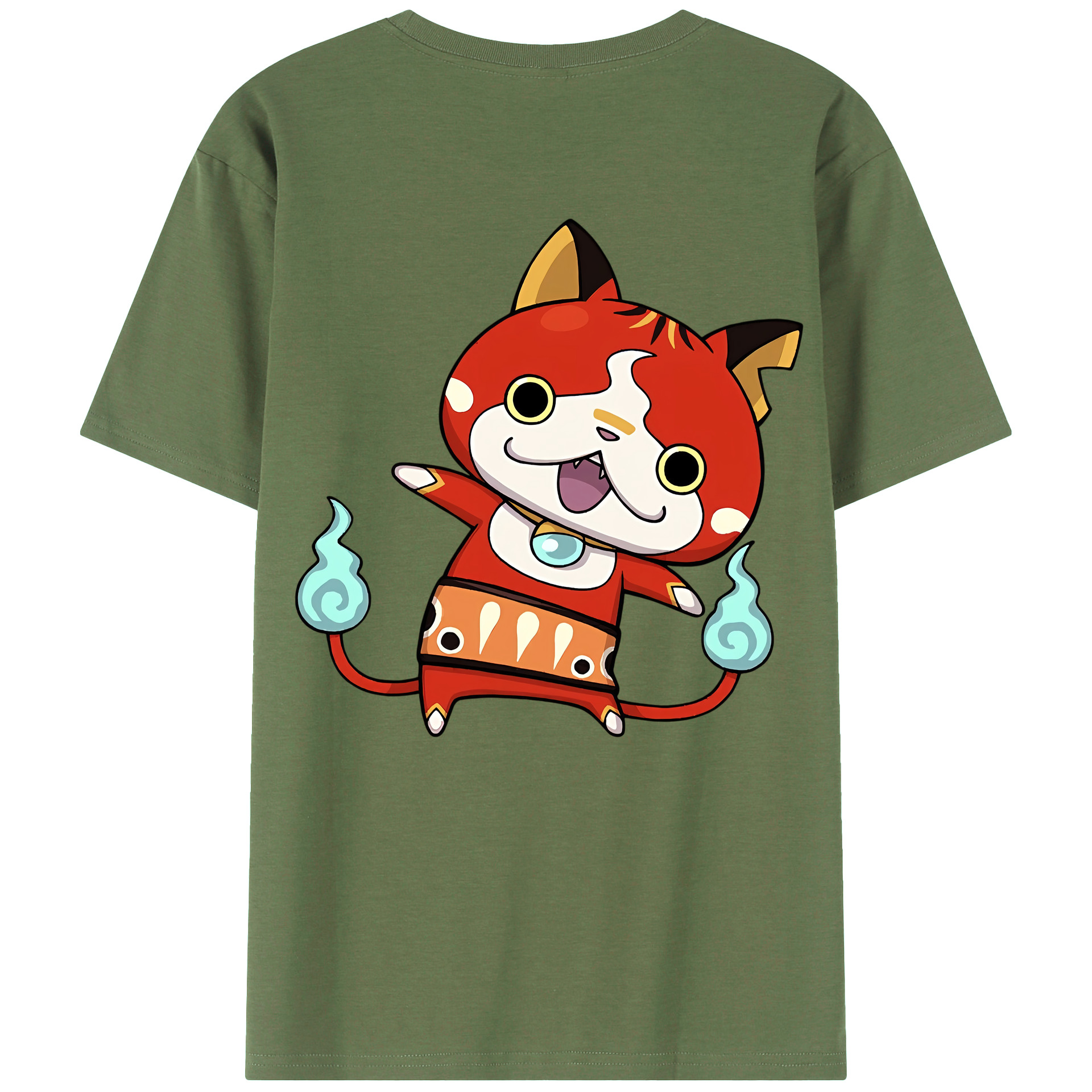 （画像用） 妖怪ウォッチ Yo-kai Watch 綿100％ メンズ半袖Tシャツ（バックプリント） 通気性